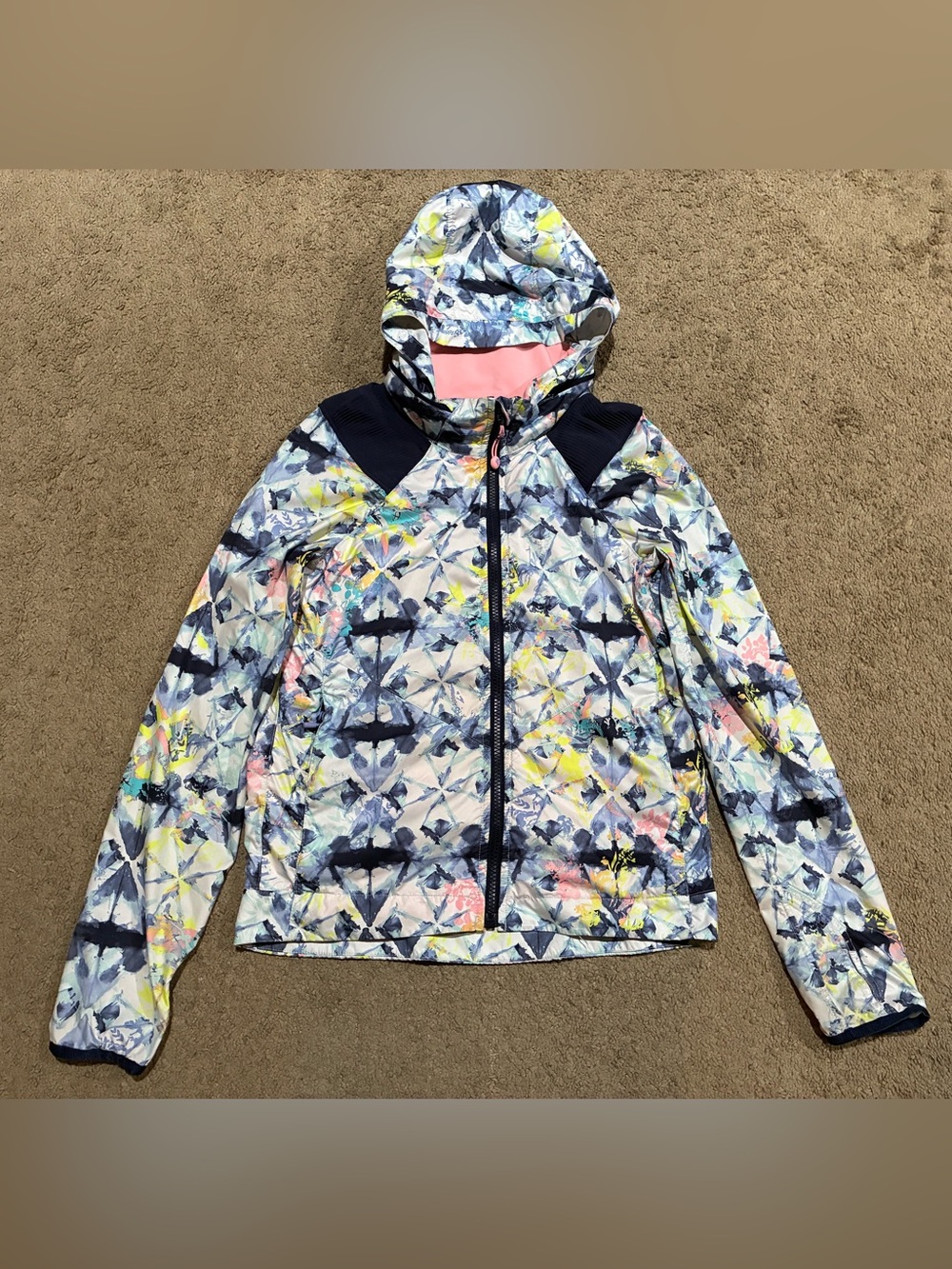 Ivivva Lululemon Your Pursuit Full Zip Hooded Jacket Girl's Size 12 Kaleidoscope